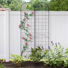 Tunearary 744110894097 7.2 Ft Outdoor Climbing Plant Metal Rustproof Rose Mesh Garden Trellis 4-pack