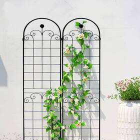 Tunearary W1586pyx&b2 7.2 Ft. Metal Outdoor Black Rustproof Garden Trellis Rose Mesh 4-pack
