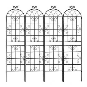 Tunearary W1586pyx&c1 7.2 Ft. Black Outdoor Metal Rustproof Garden Trellis For Climbing Plants