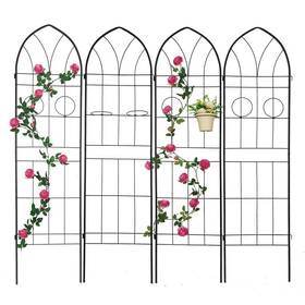 Tunearary W1586pyx&e1 6.5 Ft Outdoor Black Metal Rustproof Garden Trellis For Climbing
