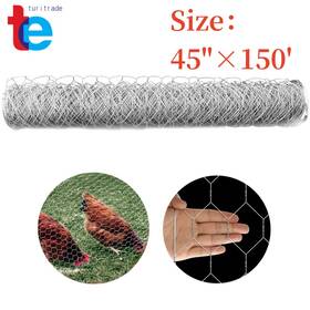 Turitrade Tr26598 48 Inch 150ft Galvanized Poultry Net - Metal Fencing / Chicken Wire 2 Holes