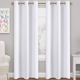 Turquoize Tqbeyelet2-4284c40 White Curtains 84 Inches Long For Living Room Themal Insulated Window Treatme