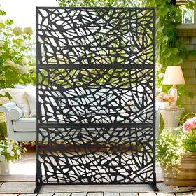 Tuyohw Xt-xccy-079 72 Inch H 47 W Metal Privacy Screen Outdoor Freestanding Outdoor