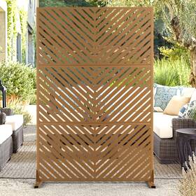 Tuyohw Xt-xccy-086 Outdoor Metal Privacy Screen 72 Inch H 47 W Freestanding Patio Fence Panels