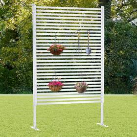 Twira Yzz-pf-180x120-wh Outdoor Privacy Screen 47 Inch X 71 Freestanding Feet Fence Scree