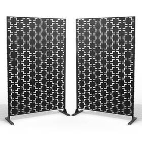 Uixe 723083087774 76 Inch Galvanized Steel Garden Fence Outdoor Privacy Screen P