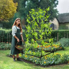 0de20235137 Unho 6ft Tall Sturdy Garden Trellis Rustproof Metal Plant Support Tower For Vegetable