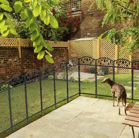 D9an6gan8x Unho 5x Metal Black Garden Fence 43ftft Tall Animal Barrier Board Flower Bed Protector