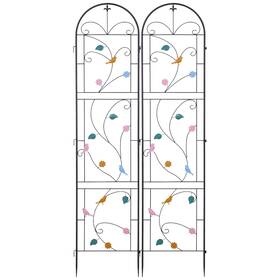 Gfjg7843hj4 Unho 2x Rust-proof Metal Garden Trellis For Climbing Plant Support Birds Flower Decor