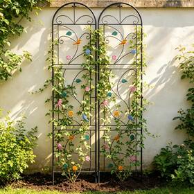 Mso2ms9hn7 Unho 214cm Tall Rustic Iron Arch Decoration Garden Trellis Landscaping Trelli Support
