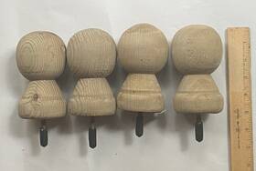 Universal Forest Products 090489016616 Lot Of 4 Pressure Treated Unfinished Pine Ball Top Finials - Deck Or Fence