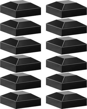 Unknwon 313057034097 Aluminum Fence Post Caps Black Topper Pressure Cover Mailb 12pcs
