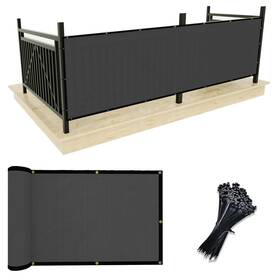 Upgrade B0bydy93v6 Balcony Privacy Screen Fence Shade Cover 3ftx10ft Dark Grey Uv-resistant W