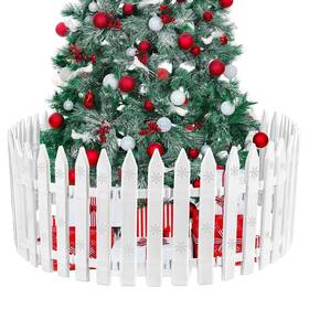 Ua2161 Uratot 25 Piece White Plastic Christmas Tree Fence - 12 Inches