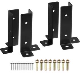 Uxcell 732324945100 4pcs Adjustable Deck Post Base Brackets Reversible Half Column
