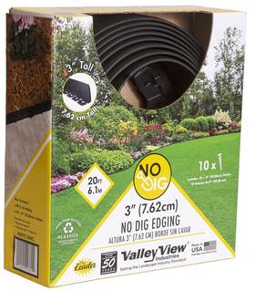 Valley View Ndetc-20mc Innovative Edging Tall Coiled With Poly Nails Black