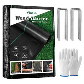 Fcaobu-15 Vbwsl Fcaobu-15/100 Weed Fabric Barrier Heavy Duty 5ftx100ft 3.2oz Garden Blocker L