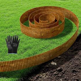 Velway Vl000037-2 Corrugated Metal Garden Edging - 6 Inch H X 40ft Sturdy Landscape B