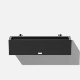 Veradek 711181425161 36x9in Black Railing Window Box Planter With Bracket Drainage All-weather