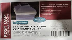 144427 Veranda Box Of 6 5in X White Vinyl Solar Powered Fence Post Cap Light
