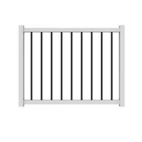 Veranda 313037842803 36 In To 48 White Poly-composite Rail Gate Kit With Metal Balusters Traditional