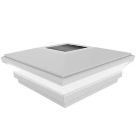 Veranda 711181299304 Vinyl Solar Powered Beveled Post Cap 5 X Inch Durable Contemporary Waterproof