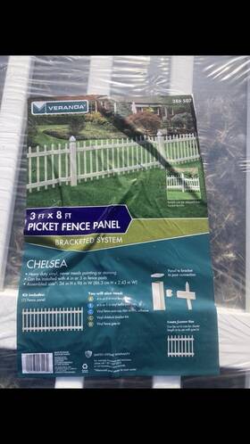 Veranda 73014721 Chelsea 3 Ft. H X 8 W White Vinyl Fence Framed Panel Picket
