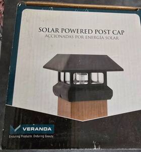 Veranda 952387910011 Set Of 4 Inch X Black Vinyl Solar Post/deck Cap