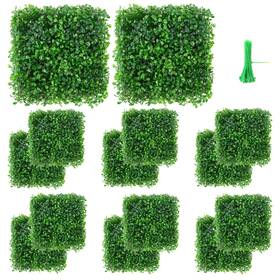 Yz016 Vevitts 12 Packs 10 Inch X10 Artificial Boxwood Hedges Mat With Cable Ties Grass Wall Panels Yz016 Vevitts 12 Packs 10 Inch X10 Artificial Boxwood Hedges Mat With Cable Ties Grass Wall Panels