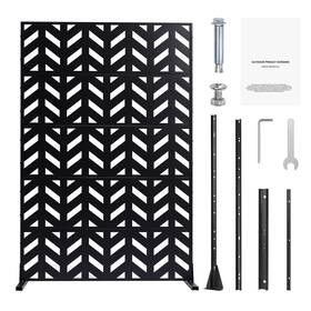 Vevor 197988121671 Metal Privacy Screen 47 Inch W X 72 H Outdoor Screens 5-panel Freestandi