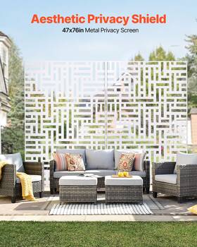 Vevor 197988122401 Metal Privacy Screen 47 Inch X 76 Outdoor Screens And Panels For Patio White