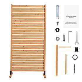 Vevor 197988122760 Wooden Privacy Screen 36 Inch W X 76 H Outdoor Freestanding Wood P
