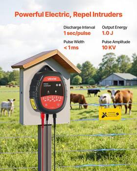10kv Vevor 197988145677 Electric Fence Charger 1j Ac Dc Energizer 1.86 Miles Range 10kv Vevor 197988145677 Electric Fence Charger 1j Ac Dc Energizer 1.86 Miles Range