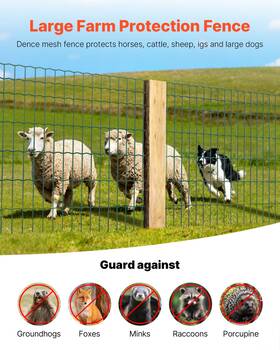 Vevor 197988175254 47 Inch X82ft 2x4 Vinyl Livestock Fence 2.1mm Green