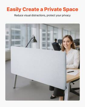 Vevor 197988349655 60 Inch X24 Clamp-on Desk Privacy Panel Office Cubicle Divider Partition