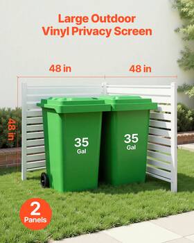Vevor 197988362890 2 Panel Outdoor Privacy Screen 48x48in Ac Fence Vinyl With Ground Stakes
