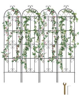 Vevor 197988655503 Garden Trellis For Climbing Plants 87 X 20 In 4 Packs Rustproof Metal F