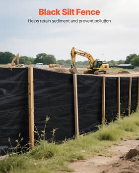 Vevor 197988886990 3ft X 500ft Silt Fence Roll Durable Polypropylene Erosion Control Fabric