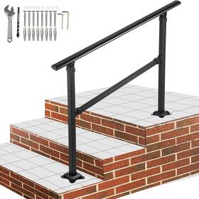 Vevor 754194464741 Outdoor Stair Railing Fits For 1-4 Steps Transitional Wrought Iron Handra