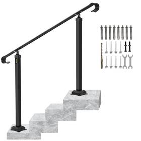 Vevor 840281513338 Handrails For Outdoor Steps Fit 3-5 Stair Railing Wrought