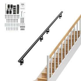 Vevor 840349948584 Handrail Stair Railing 12 Ft Wall Mount Handrails For Indoor Stairs Thi