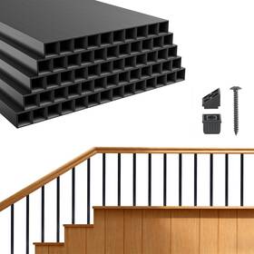 Fxklgzl125g2gqbg8001 Vevor 125 Pack Deck Balusters 3/4in Square X 26in Long Aluminum Spindles Black