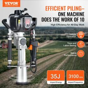 37.77cc Vevor Jh-65 Gas-powered T Post Driver 4-stroke Fence Piling Pounder With 3 Head