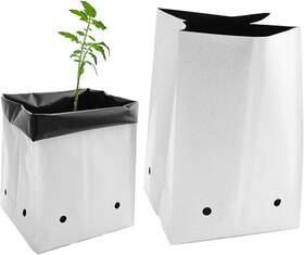 Viagrow V724420-10 Grow Bags Thick Plastic 30 Gallon 10 Pack Black And White