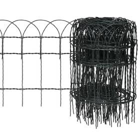 141071 Vidaxl Garden Border Fence Powder-coated Iron 32.8ftx1.3ft