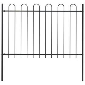 Vidaxl 144931 Garden Fence With Spear Top Steel 5.5ft Black