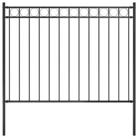146314 Vidaxl Garden Fence Decorative Patio Fencing Border Barrier Edging Steel Black