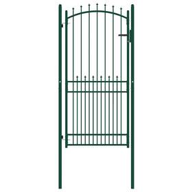 Vidaxl 146397 Fence Gate With Spikes Steel 39.4x78.7 Inch Green