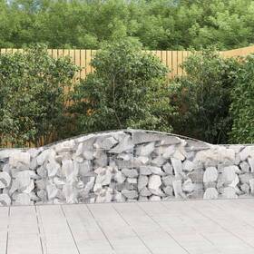 153523 Vidaxl Gabion Basket Garden Arched Cage Fence Galvanized Iron
