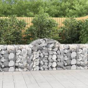 3146301 Vidaxl Gabion Basket Arched Planter For Flower Galvanized Iron Vid